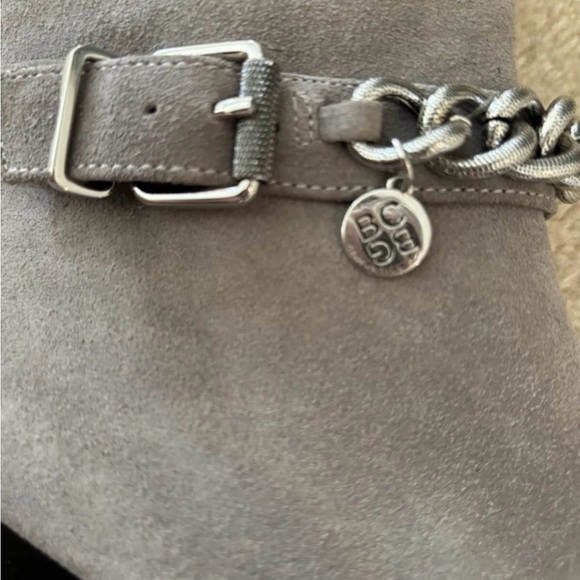 BCBG Tall Suede Leather Boots Wedge Heel Gray - Size 6 - NWOT - Picture 3 of 9